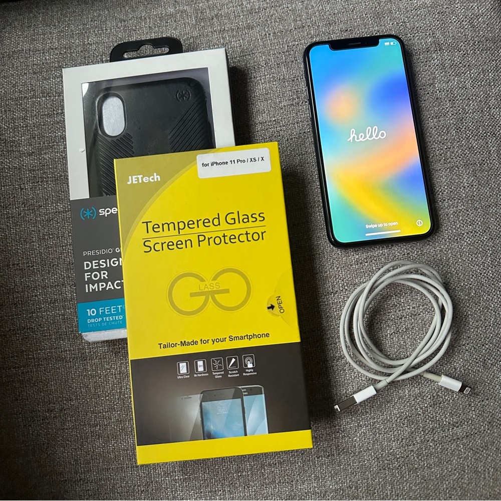 Apple iPhone X - 256 GB, space gray, fully unlocked - mint condition